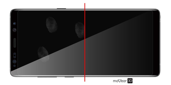 Zalety powierzchni oleofobowej szkła ochronnego moVear GLASS mSHIELD 3D na Samsung Note 8 (N950) Powłoka oleofobowa na szkle hartowanym moVear GLASS mSHIELD 3D do Samsung Galaxy Note 8 z ekranem o przekątnej 6.3 cala