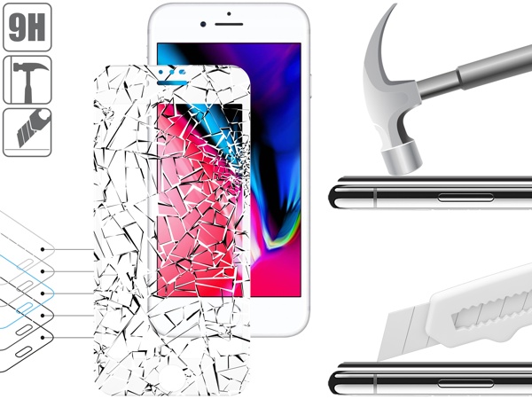 Wytrzymałe szkło moVear GLASS mSHIELD 3D PRO ochroni ekran Twojego iPhone 8 Plus / 7 Plus. Wizualizacja warstw i powłok produktu.