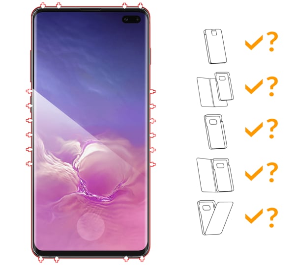 Do jakich typów etui pasuje moVear GLASS mSHIELD 3D na Samsung Galaxy S10+ moVear GLASS mSHIELD 3D na Samsung S10+ (G975) umożliwia użytkowanie z wieloma etui. Zastosuj etui aby jeszcze lepiej ochronić smartfon przed uszkodzeniami.