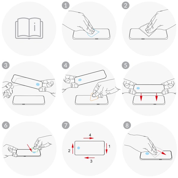 Ważna instrukcja obrazkowa poprawnego montażu szkła moVear GLASS mSHIELD 3D na Samsung S10+ Sprawdź jak prawidłowo zamontować szkło hartowane moVear GLASS mSHIELD 3D na ekran smartfona Samsung S10+ (G975) a następnie właściwie skonfigurować czytnik linii papilarnych. Prawidłowy montaż zagwarantuje komfort użytkowania.