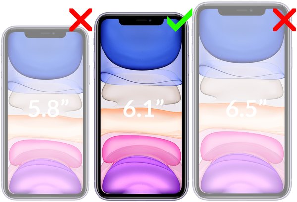 Kompatybilność szkła hartowanego moVear GLASS mSHIELD 3D PRO na Apple iPhone 11 / Xr (6.1 Obrazek prezentujący kompatybilność szkła hartowanego moVear GLASS mSHIELD 3D PRO na iPhone 11 / iPhone Xr. Aby uniknąć pomyłek przy zakupie, zwróć uwagę na dokładny model swojego telefonu.