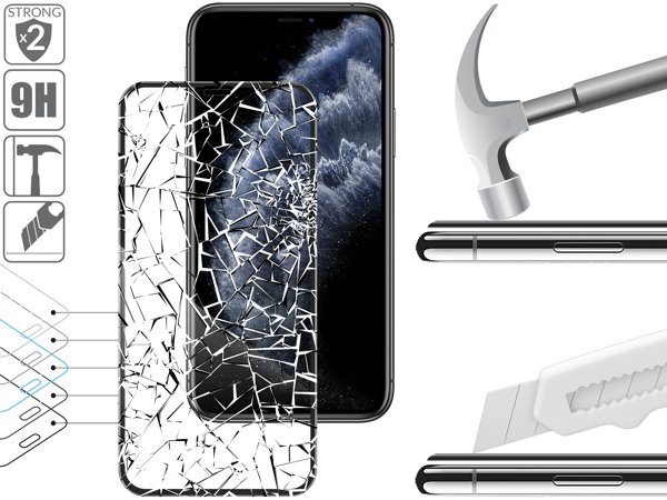 Budowa i wytrzymałość szkła hartowanego moVear GLASS mSHIELD 3D PRO na Apple iPhone 11 Pro / Xs / X (5.8 2x bardziej wytrzymałe szkło moVear GLASS mSHIELD 3D PRO ochroni ekran Twojego iPhone 11 Pro / iPhone Xs / X (5.8