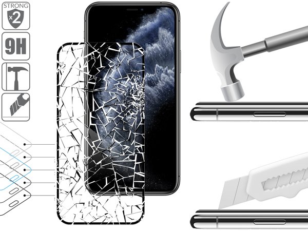 Budowa i wytrzymałość szkła hartowanego moVear GLASS mSHIELD 2.5D MAX na iPhone 11 Pro / iPhone Xs / X (5.8 2x bardziej wytrzymałe szkło moVear GLASS mSHIELD 2.5D MAX ochroni ekran Twojego iPhone 11 Pro / iPhone Xs / X (5.8