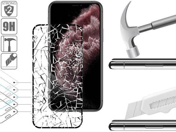 Budowa i wytrzymałość szkła hartowanego moVear GLASS mSHIELD 2.5D MAX na iPhone 11 Pro Max / iPhone Xs MAX 2x bardziej wytrzymałe szkło moVear GLASS mSHIELD 2.5D MAX ochroni ekran Twojego Apple iPhone 11 Pro Max / Xs MAX (6.5