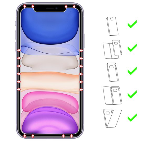 Do jakich typów etui pasuje moVear GLASS mSHIELD 2.5D MATT na iPhone 11 / iPhone Xr GLASS mSHIELD 2.5D MATT (Matowe, antyrefleksyjne) na iPhone 11 / iPhone Xr umożliwia użytkowanie z większością etui. Zastosuj etui aby jeszcze lepiej ochronić smartfon przed uszkodzeniami.