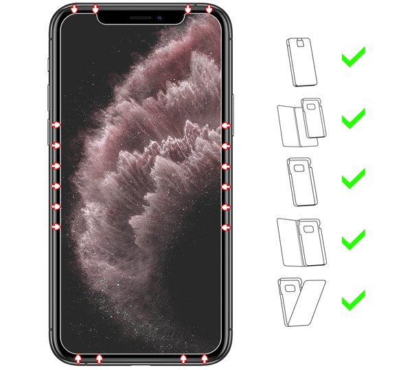 Do jakich typów etui pasuje moVear GLASS mSHIELD 2.5D MATT na iPhone 11 Pro Max / iPhone Xs MAX GLASS mSHIELD 2.5D MATT (Matowe, antyrefleksyjne) na Apple iPhone 11 Pro Max / Xs MAX umożliwia użytkowanie z większością etui. Zastosuj etui aby jeszcze lepiej ochronić smartfon przed uszkodzeniami.