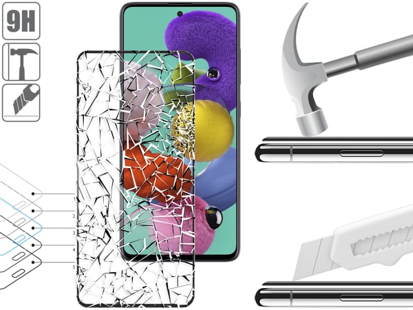 Budowa i wytrzymałość szkła hartowanego moVear GLASS mSHIELD 3D PRO-E na Samsung Galaxy S10 Lite (6.7 2x bardziej wytrzymałe szkło moVear GLASS mSHIELD 3D PRO-E ochroni ekran Twojego Galaxy S10 Lite. Wizualizacja warstw i powłok produktu.