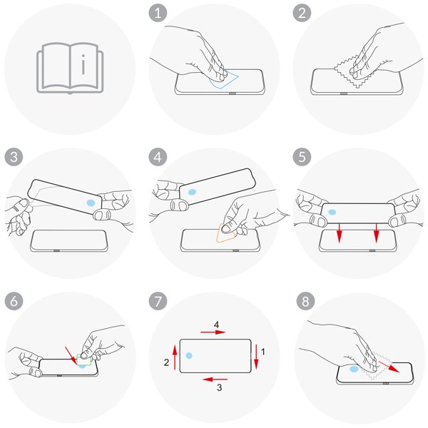 Ważna instrukcja obrazkowa poprawnego montażu szkła moVear GLASS mSHIELD 3D na Galaxy S20 Ultra Sprawdź jak prawidłowo zamontować szkło hartowane moVear GLASS mSHIELD 3D na ekran smartfona Samsung S20 Ultra a następnie właściwie skonfigurować czytnik linii papilarnych. Prawidłowy montaż zagwarantuje komfort użytkowania.