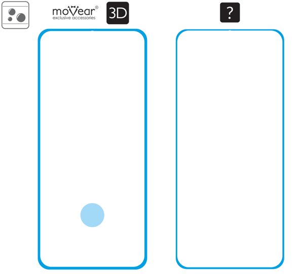 Rozmieszczenie kleju dla szkła hartowanego moVear GLASS mSHIELD 3D na Samsung Galaxy S20 Rozmieszczenie bardzo lepkiego kleju na brzegach szkła moVear GLASS mSHIELD 3D na Samsung Galaxy S20 (6.2