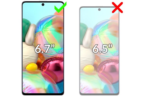 Kompatybilność szkła hartowanego moVear GLASS mSHIELD 3D PRO-E na Samsung A71 Obrazek prezentujący kompatybilność szkła hartowanego moVear GLASS mSHIELD 3D PRO-E na Samsung A71 (6.7