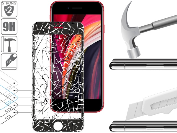 Budowa i wytrzymałość szkła hartowanego moVear GLASS mSHIELD 3D PRO na Apple iPhone SE 2/3 & 8 / 7 2x bardziej wytrzymałe szkło moVear GLASS mSHIELD 3D PRO ochroni ekran Twojego iPhone SE 2022, SE 2020, 8, 7. Wizualizacja warstw i powłok produktu.