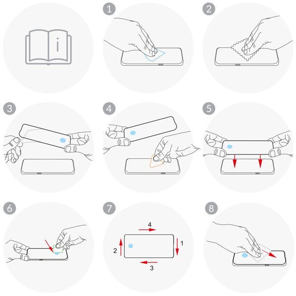 Ważna instrukcja obrazkowa poprawnego montażu szkła moVear GLASS mSHIELD 3D na Samsung Note20 Ultra (N986) Sprawdź jak prawidłowo zamontować szkło hartowane moVear GLASS mSHIELD 3D na ekran smartfona Samsung Galaxy Note20 Ultra (N986) a następnie właściwie skonfigurować czytnik linii papilarnych. Prawidłowy montaż zagwarantuje komfort użytkowania.
