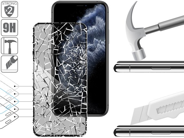 Budowa i wytrzymałość szkła hartowanego moVear GLASS mSHIELD 3D PRO privacy na Apple iPhone 11 Pro / Xs / X (5.8 2x bardziej wytrzymałe szkło moVear GLASS mSHIELD 3D PRO privacy ochroni ekran Twojego iPhone 11 Pro / iPhone Xs / X. Wizualizacja warstw i powłok produktu.