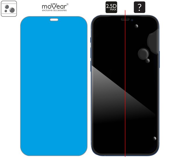 Rozmieszczenie kleju - warstwy adsorpcyjnej - dla szkła hartowanego moVear GLASS mSHIELD 2.5D MAX na iPhone 12 Pro Max Rozmieszczenie kleju - warstwy adsorpcyjnej - pod całą powierzchnią szkła moVear GLASS mSHIELD 2.5D MAX na iPhone 12 Pro Max (6.7
