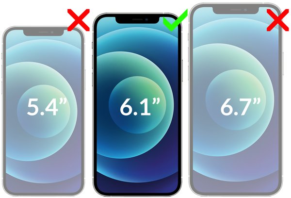 Kompatybilność szkła hartowanego moVear GLASS mSHIELD 2.5D MAX na iPhone 12 Pro / 12 (6.1 Obrazek prezentujący kompatybilność szkła hartowanego moVear GLASS mSHIELD 2.5D MAX na iPhone 12 Pro / 12 (6.1