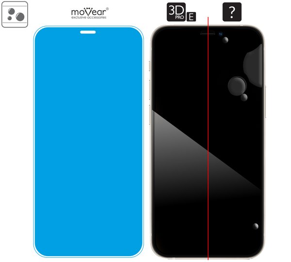 Rozmieszczenie kleju - warstwy adsorpcyjnej - dla szkła hartowanego moVear GLASS mSHIELD 3D PRO-E na Apple iPhone 12 Mini Rozmieszczenie kleju - warstwy adsorpcyjnej - pod całą powierzchnią szkła moVear GLASS mSHIELD 3D PRO-E na iPhone 12 Mini.