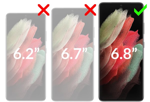 Obrazek prezentujący kompatybilność szkła hartowanego moVear GLASS mSHIELD 3D na Samsung S21 Ultra (G998). Aby uniknąć pomyłek przy zakupie, zwróć uwagę na dokładny model swojego telefonu.