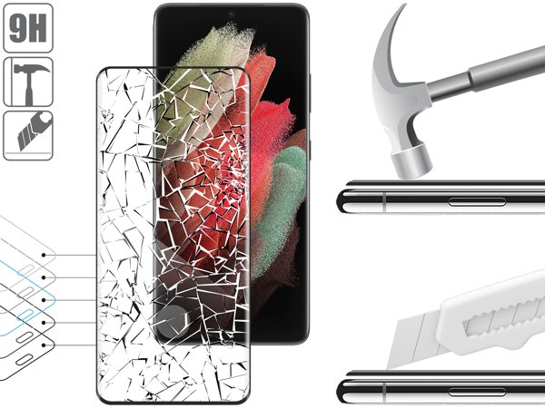 Wytrzymałe szkło moVear GLASS mSHIELD 3D ochroni ekran Twojego Samsung Galaxy S21 Ultra (6.8