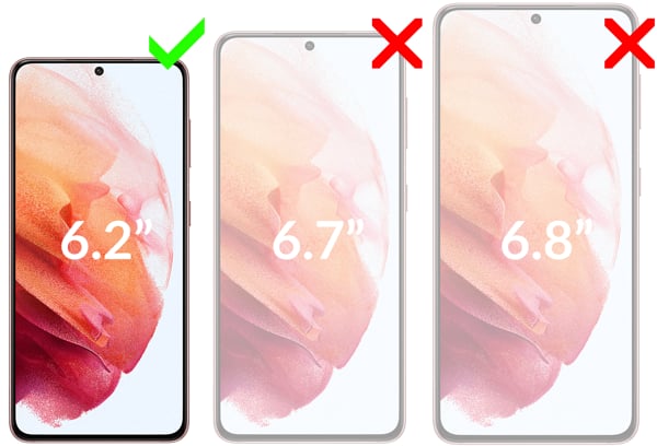 Kompatybilność szkła hartowanego moVear GLASS mSHIELD 2.5D MAX na Galaxy S21 Obrazek prezentujący kompatybilność szkła hartowanego moVear GLASS mSHIELD 2.5D MAX na Samsung Galaxy S21. Aby uniknąć pomyłek przy zakupie, zwróć uwagę na dokładny model swojego telefonu.