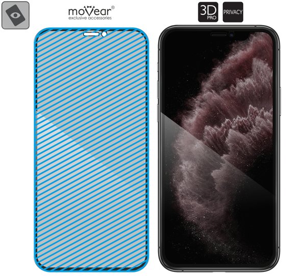 Obszar szklanej powierzchni mARG™ moVear GLASS mSHIELD 3D PRO privacy na iPhone 11 Pro Max / iPhone Xs MAX Prawdziwe szkło w technologii mARG™ znajduje się na całej powierzchni protektora moVear GLASS mSHIELD 3D PRO do iPhone 11 Pro Max / iPhone Xs MAX.
