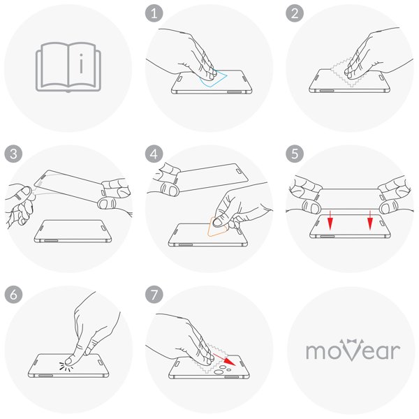 Ważna instrukcja obrazkowa poprawnego montażu szkła moVear GLASS mSHIELD 2.5D MAX privacy na iPhone 11 Pro / iPhone Xs / X Sprawdź jak zamontować szkło hartowane moVear GLASS mSHIELD 2.5D MAX privacy na ekran smartfona Apple iPhone 11 Pro / Xs / X. Prawidłowy montaż zagwarantuje komfort użytkowania.