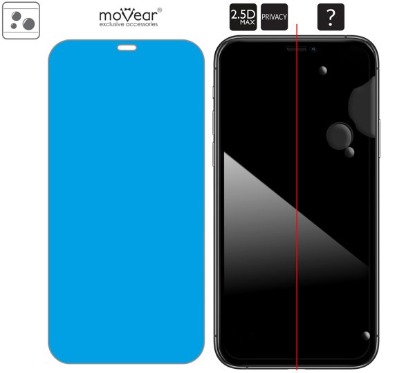 Rozmieszczenie kleju - warstwy adsorpcyjnej - dla szkła hartowanego moVear GLASS mSHIELD 2.5D MAX privacy na iPhone 11 Pro / iPhone Xs / X (5.8 Rozmieszczenie kleju - warstwy adsorpcyjnej - pod całą powierzchnią szkła moVear GLASS mSHIELD 2.5D MAX privacy na Apple iPhone 11 Pro / Xs / X.