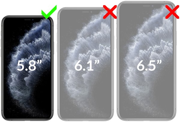 Kompatybilność szkła hartowanego moVear GLASS mSHIELD 2.5D MAX privacy na iPhone 11 Pro / iPhone Xs / X Obrazek prezentujący kompatybilność szkła hartowanegomoVear mSHIELD 2.5D MAX privacy na Apple iPhone 11 Pro / Xs / X (5.8