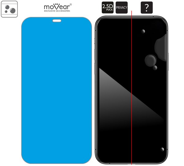 Rozmieszczenie kleju - warstwy adsorpcyjnej - dla szkła hartowanego moVear GLASS mSHIELD 2.5D MAX privacy na iPhone 11 Pro Max / iPhone Xs MAX (6.5 Rozmieszczenie kleju - warstwy adsorpcyjnej - pod całą powierzchnią szkła moVear GLASS mSHIELD 2.5D MAX privacy na Apple iPhone 11 Pro Max / Xs MAX (6.5