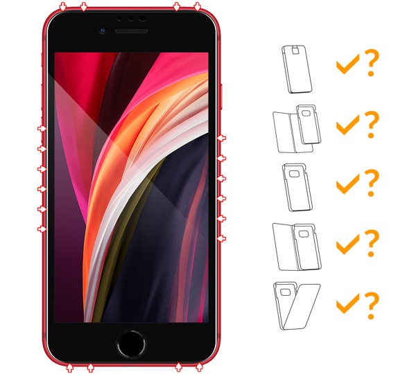 Do jakich typów etui pasuje moVear GLASS mSHIELD 3D PRO MATT na Apple iPhone SE (2022 / 2020) / 8 / 7 (4.7 moVear GLASS mSHIELD 3D PRO MATT na Apple iPhone SE 2/3 & 8 / 7 (4.7