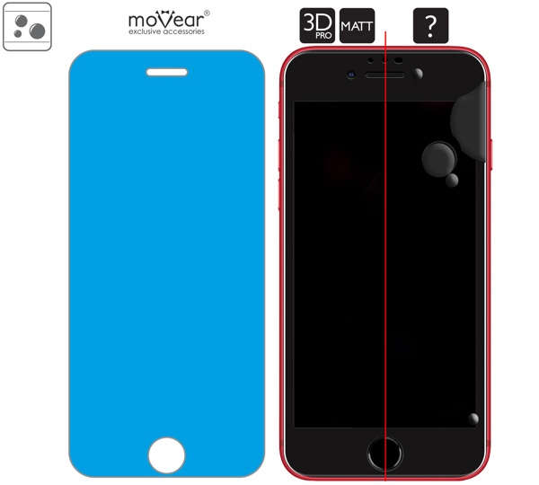 Rozmieszczenie kleju - warstwy adsorpcyjnej - dla szkła hartowanego moVear GLASS mSHIELD 3D PRO MATT na Apple iPhone SE 2/3 & 8 / 7 Rozmieszczenie kleju - warstwy adsorpcyjnej - pod całą powierzchnią szkła moVear GLASS mSHIELD 3D PRO MATT na iPhone SE 2022, SE 2020, 8, 7 (4.7