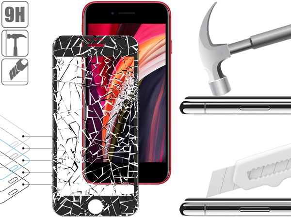 Budowa i wytrzymałość szkła hartowanego moVear GLASS mSHIELD 3D PRO MATT na Apple iPhone SE 2/3 & 8 / 7 Wytrzymałe szkło moVear GLASS mSHIELD 3D PRO MATT ochroni ekran Twojego iPhone SE 2022, SE 2020, 8, 7. Wizualizacja warstw i powłok produktu.