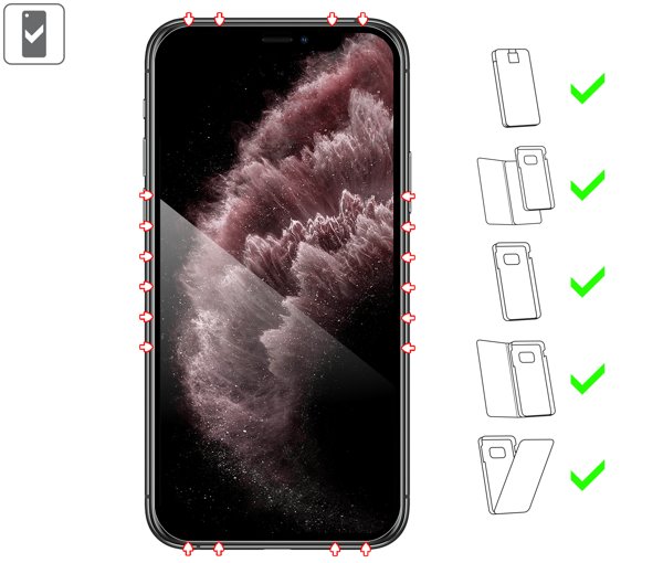 Do jakich typów etui pasuje moVear flexible mSHIELD 3D PRO na iPhone 11 Pro Max / iPhone Xs MAX moVear flexible mSHIELD 3D PRO na iPhone 11 Pro Max / iPhone Xs MAX (6.5
