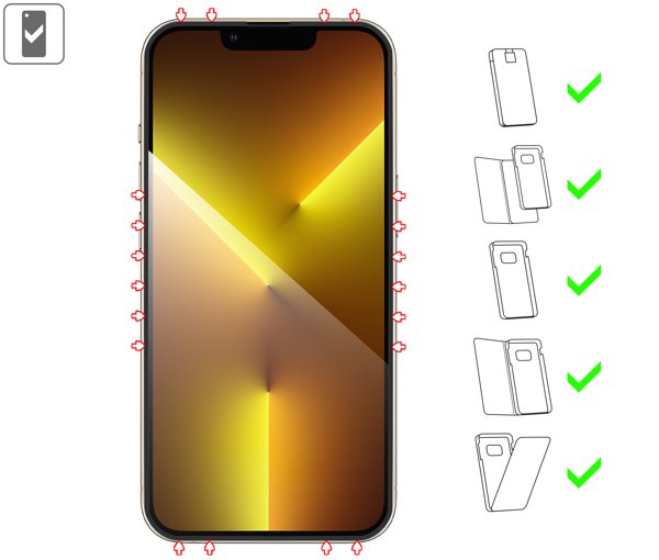 Do jakich typów etui pasuje moVear GLASS mSHIELD 3D PRO-E na Apple iPhone 16e / 14 / 13 / 13 Pro (6.1 moVear GLASS mSHIELD 3D PRO-E na iPhone 16e / 14 / 13 / 13 Pro umożliwia użytkowanie z wieloma etui. Zastosuj etui aby jeszcze lepiej ochronić smartfon przed uszkodzeniami.