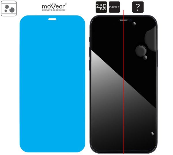 Rozmieszczenie kleju - warstwy adsorpcyjnej - dla szkła hartowanego moVear GLASS mSHIELD 2.5D MAX privacy na iPhone 12 Pro / 12 Rozmieszczenie kleju - warstwy adsorpcyjnej - pod całą powierzchnią szkła moVear GLASS mSHIELD 2.5D MAX privacy na iPhone 12 Pro / 12.