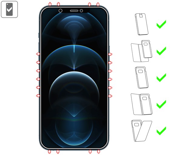 Which types of cases is suitable for moVear GLASS mSHIELD 2.5D MATT for Apple iPhone 12 Pro Max (6.7 GLASS mSHIELD 2.5D MATT (Matte, anti-reflective) for Apple iPhone 12 Pro Max (6.7