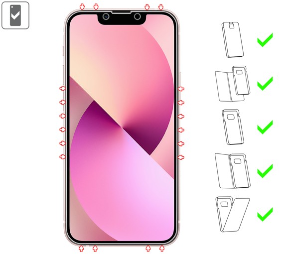Do jakich typów etui pasuje moVear GLASS mSHIELD 2.5D MATT na Apple iPhone 13 Mini (5.4 GLASS mSHIELD 2.5D MATT (Matowe, antyrefleksyjne) na iPhone 13 Mini (5.4