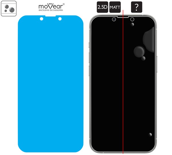 Rozmieszczenie kleju - warstwy adsorpcyjnej - dla szkła hartowanego moVear GLASS mSHIELD 2.5D MATT na iPhone 14 / 13 / 13 Pro (6.1 Rozmieszczenie kleju - warstwy adsorpcyjnej - pod całą powierzchnią szkła moVear GLASS mSHIELD 2.5D MATT na Apple iPhone 14 / 13 / 13 Pro (6.1
