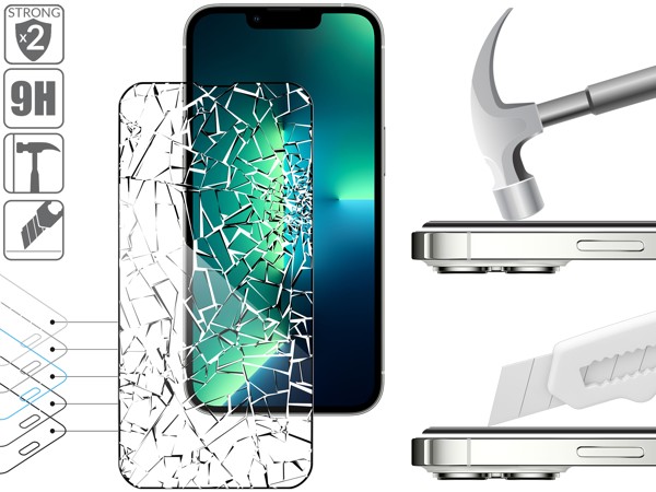 Budowa i wytrzymałość szkła hartowanego moVear GLASS mSHIELD 2.5D MAX na Apple iPhone 16e / 14 / 13 / 13 Pro (6.1 2x bardziej wytrzymałe szkło moVear GLASS mSHIELD 2.5D MAX ochroni ekran Twojego iPhone 16e / 14 / 13 / 13 Pro (6.1