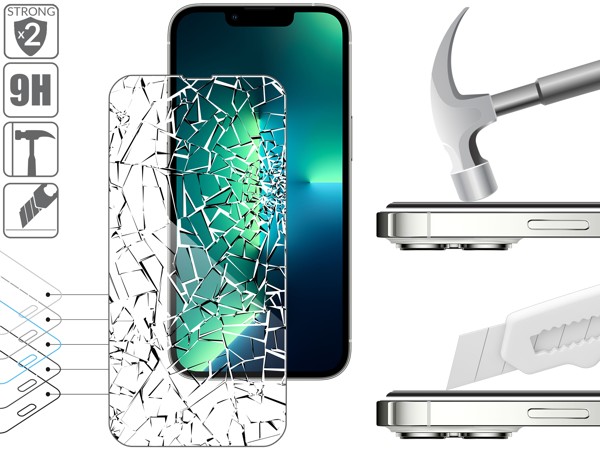 Budowa i wytrzymałość szkła hartowanego moVear GLASS mSHIELD 2.5D na iPhone 16e / 14 / 13 / 13 Pro 2x bardziej wytrzymałe szkło moVear GLASS mSHIELD 2.5D ochroni ekran Twojego iPhone 16e / 14 / 13 / 13 Pro (6.1
