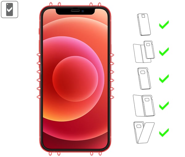 Do jakich typów etui pasuje moVear GLASS mSHIELD 2.5D MAX MATT na Apple iPhone 12 Mini GLASS mSHIELD 2.5D MAX MATT na iPhone 12 Mini (5.4