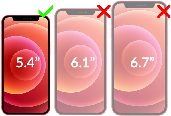 Kompatybilność szkła hartowanego moVear GLASS mSHIELD 2.5D MAX MATT na Apple iPhone 12 Mini (5.4 Obrazek prezentujący kompatybilność szkła hartowanego moVear GLASS mSHIELD 2.5D MAX MATT na Apple iPhone 12 Mini. Aby uniknąć pomyłek przy zakupie, zwróć uwagę na dokładny model swojego telefonu.