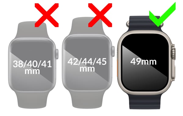 Kompatybilność szkła hartowanego moVear flexible mSHIELD 2D na Apple Watch Ultra (49mm) Obrazek prezentujący kompatybilność szkła hybrydowegp moVear flexible mSHIELD 2D na Apple Watch Ultra (49mm). Aby uniknąć pomyłek przy zakupie, zwróć uwagę na dokładny model swojego telefonu.