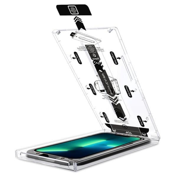 Easy assembly of the moVear glass to iPhone 16e / 14 / 13 / 13 Pro (6.1 Precise Glass Positioning - moVear mBOX System for iPhone 16e / 14 / 13 / 13 Pro