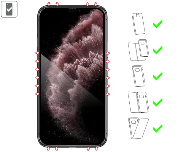 Which types of cases is suitable for moVear mBOX GLASS mSHIELD 2.5D MAX for iPhone 11 Pro Max / iPhone Xs MAX (6.5 mBOX GLASS mSHIELD 2.5D MAX for Apple iPhone 11 Pro Max / Xs MAX (6.5