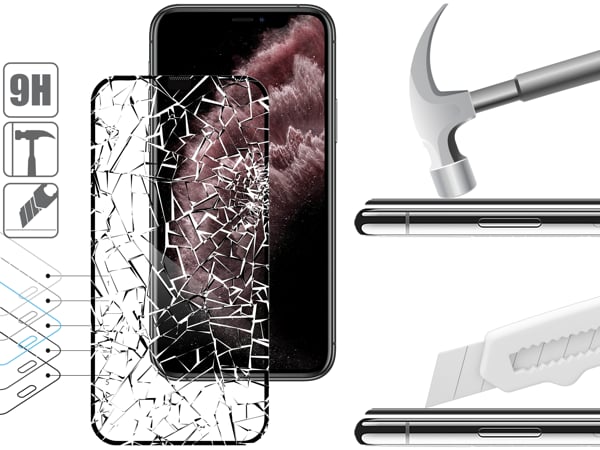Structure and strength of tempered glass moVear mBOX GLASS mSHIELD 2.5D MAX for iPhone 11 Pro Max / iPhone Xs MAX Durable glass moVear mBOX GLASS mSHIELD 2.5D MAX will protect the screen of your Apple iPhone 11 Pro Max / Xs MAX (6.5