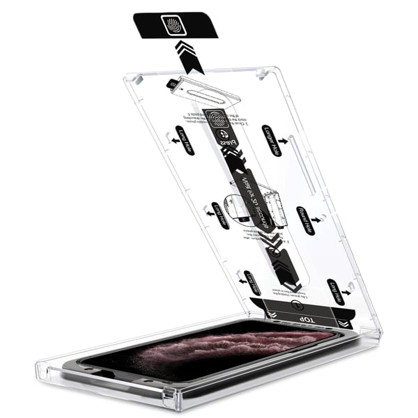 Easy assembly of the moVear glass to iPhone 11 Pro Max / iPhone Xs MAX (6.5 Precise Glass Positioning - moVear mBOX System for Apple iPhone 11 Pro Max / Xs MAX (6.5