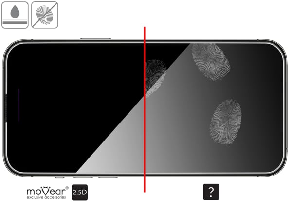 Powłoka oleofobowa na matowym szkle hartowanym moVear mBOX GLASS mSHIELD 2.5D do Apple iPhone 14 Plus / 13 Pro Max z ekranem o przekątnej 6.7 cala