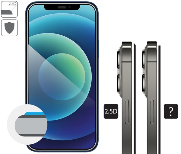 Zaokrąglone bezpieczne krawędzie 2.5D szkła moVear dla Apple iPhone 12 Pro / 12.