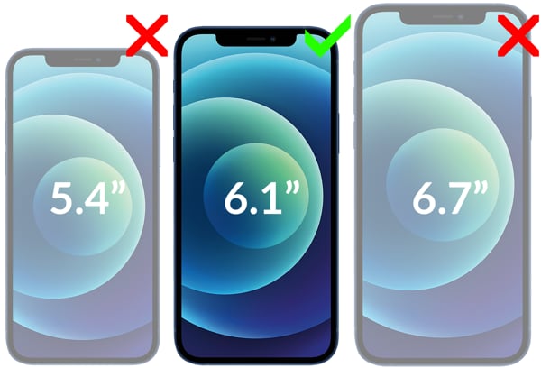 Obrazek prezentujący kompatybilność szkła hartowanego moVear mBOX GLASS mSHIELD 2.5D na Apple iPhone 12 Pro / 12 (6.1
