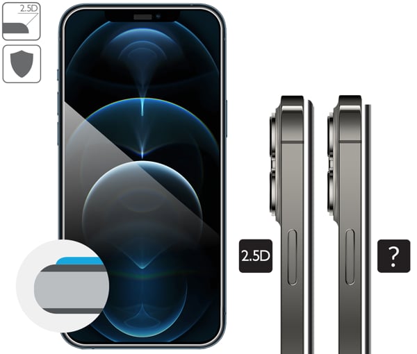 Zaokrąglone bezpieczne krawędzie 2.5D szkła moVear dla Apple iPhone 12 Pro Max (6.7